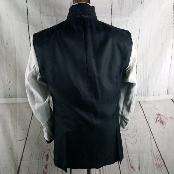 Apt. 9 Wool Blend 38R 3 Button Black Pinstripe Suit Blazer Jacket - Picture 13 of 13